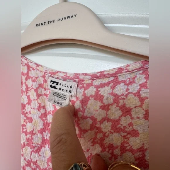 Billabong wrap and roll Dress in Pink floral size L - Picture 7 of 7